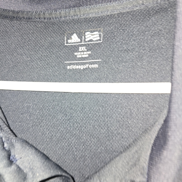 Adidas Climacool performance golf polo shirt  NAVY WITH WHITE SIZE 2XL - Picture 3 of 5